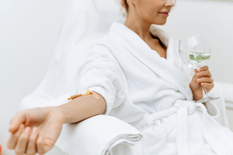 woman receiving iv