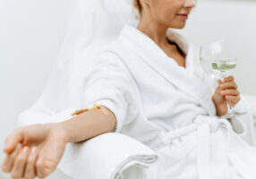 woman receiving iv